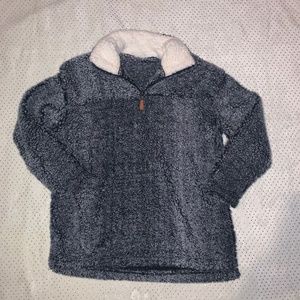 Dark Blue/Gray Sherpa Pullover